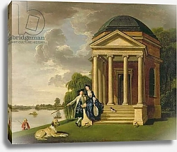 Постер Зоффани Йоханн David Garrick and his Wife by his Temple to Shakespeare at Hampton, c.1762