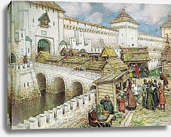 Постер Васнецов Аполлинарий Книжные лавочки на Спасском мосту в XVII веке. 1902