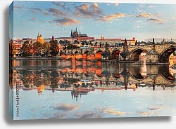 Постер Чехия, Прага. Мост через реку