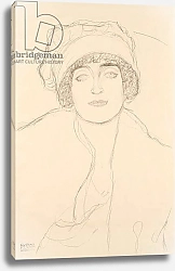 Постер Климт Густав (Gustav Klimt) Portrait in a Hat, 1917-118