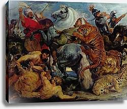 Постер Рубенс Петер (Pieter Paul Rubens) Охота на тигров и львов