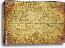Постер Стилизованная карта мира, 1630