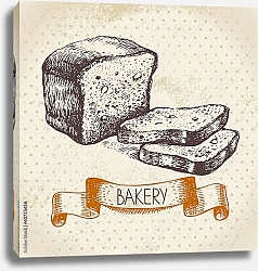 Постер Иллюстрация с черным хлебом