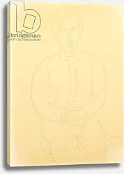 Постер Модильяни Амедео (Amedeo Modigliani) Portrait of Soutine Sitting, 1917