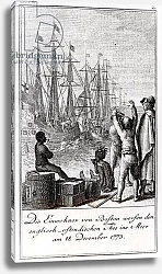 Постер Школа: Немецкая 18в. The Inhabitants of Boston Throw English-East Indian Tea in the Sea, 18 December 1773
