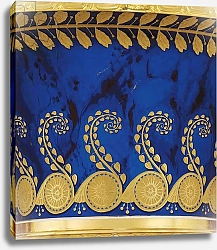 Постер Школа: Русская 19в. Detail from a two-handled porcelain and gold-leaf vase made by the Imperial Porcelain Factory in 1833, 1833