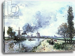 Постер Джонкинд Йохан Dutch Landscape with Windmills, 1868