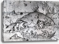 Постер Брейгель Питер Старший Big fishes eat small ones, 1556