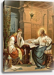Постер Эббингхаус Вильгельм (1864-1951) Christ's conversation with Nicodemus