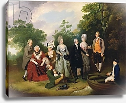 Постер Уитли Франсис The Oliver and Ward Families in a Garden, c.1788
