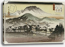Постер Утагава Хирошиге (яп) Evening Bell at Mii Temple, from the series 'Eight Views of Lake Biewa'
