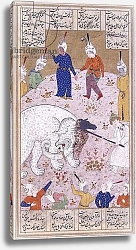 Постер Школа: Иранская The Young Rustem Slaying the White Elephant, c.1545