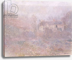 Постер Моне Клод (Claude Monet) Houses at Falaise in the Fog, 1885