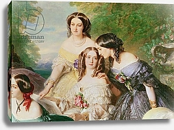 Постер Винтерхальтер Франсуа Empress Eugenie and her Ladies in Waiting, detail, 1855