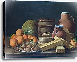Постер Мелендес Луис Натюрморт с апельсинами и орехами