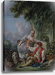 Постер Буше Франсуа (Francois Boucher) Obedience Rewarded, or The Education of a Dog, 1768