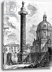 Постер Пиранези Джованни View of Trajan's Column and the Church of SS Nome di Maria, from the 'Views of Rome' series, c.1760