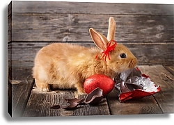 Постер Кролик с красными шоколадными яйцами