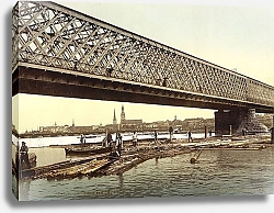Постер Латвия. Рига, железнодорожный мост