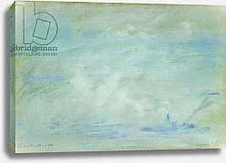 Постер Моне Клод (Claude Monet) Boat on the Thames, haze effect; Bateau sur la Tamise, effet de brume, 1901