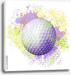 Постер Мяч для гольфа в брызгах краски