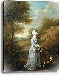 Постер Хогарт Уильям Miss Wood with her Dog, c.1730