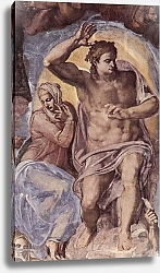 Постер Микеланджело (Michelangelo Buonarroti) Страшный суд, фреска из Сикстинской капеллы [02]. Фрагмент. Христос и Мария