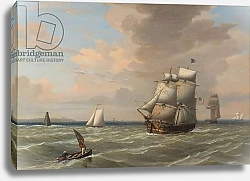 Постер Лэйн Фитц Ships Leaving Boston Harbor, 1847