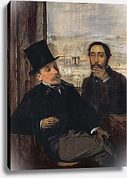 Постер Дега Эдгар (Edgar Degas) Self Portrait with Evariste de Valernes c.1865