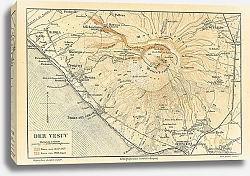 Постер Карта: Везувий и его окрестности, конец 19 в. 1