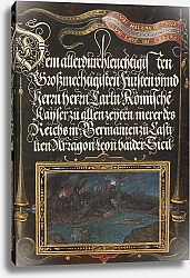 Постер Хофнагель Йорис The Burning of Troy; Banner of the House of Hapsburg