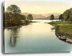 Постер Великобритания. Река Имонт и мостик на озере