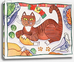 Постер Бакстер Кэти (совр) Christmas Cat and the Turkey