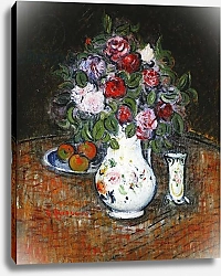 Постер Лоизеу Густав Vase of Flowers and Bowl of Fruit; Vase de Fleurs et Bol de Fruits,