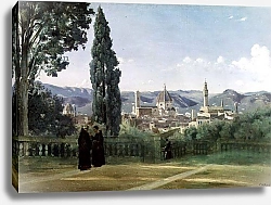Постер Коро Жан (Jean-Baptiste Corot) View of Florence from the Boboli Gardens, c.1834-36