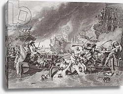 Постер Вест Бенджамин The Battle of La Hogue, Destruction of the French fleet, May 22, 1692