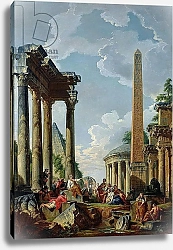 Постер Панини Джованни Паоло Architectural Capriccio with a Preacher in the Ruins, c.1745