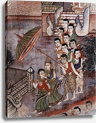 Постер Школа: Тайская Detail from a mural at Wat Phra Singh