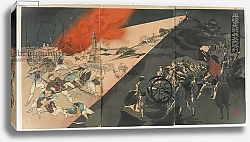 Постер Школа: Японская 19в. Night Battle at Pingyang', Meiji era, 1894