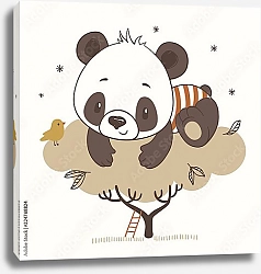 Постер Милая панда на дереве