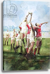Постер Болл Гарет (совр) Rugby Match: Llanelli v Swansea, Line Out, 1992