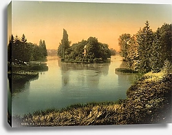 Постер Франция. Озеро в Булонском лесу
