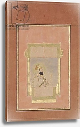 Постер Школа: Индийская 18в Farrukh Siyyar seated at a window, holding a gold sarpech, c.1715