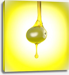 Постер Оливка и капля оливкового масла