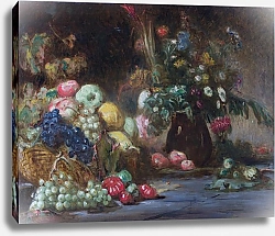 Постер Андриу Пьер Натюрморт с фруктами и цветами
