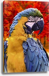 Постер Попугай на фоне красочного леса
