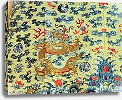 Постер Школа: Китайская 19в. Woman's imperial 'longpao' dragon robe, with nine dragons and twelve symbols of Imperial Authority, Qing dynasty, late 19th century