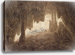 Постер Фридрих Каспар (Caspar David Friedrich) Skeleton in the Cave