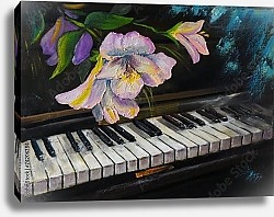 Постер Фортепиано и цветы