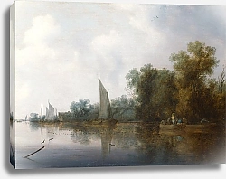 Постер Русдал Соломон Река с рыбаками, расставляющими сеть